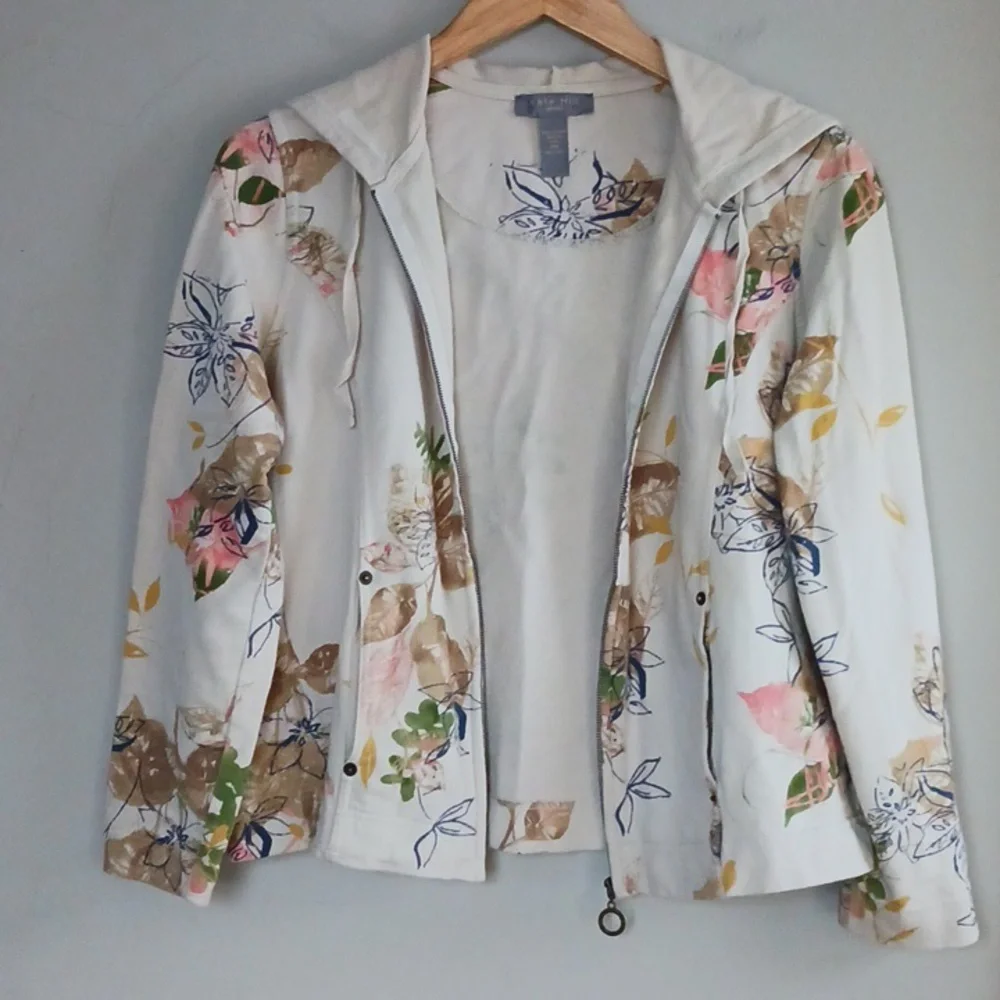 Kate Hill Cotton Zip Up Hoodie Sweatshirt Size PM - Picture 13 of 15